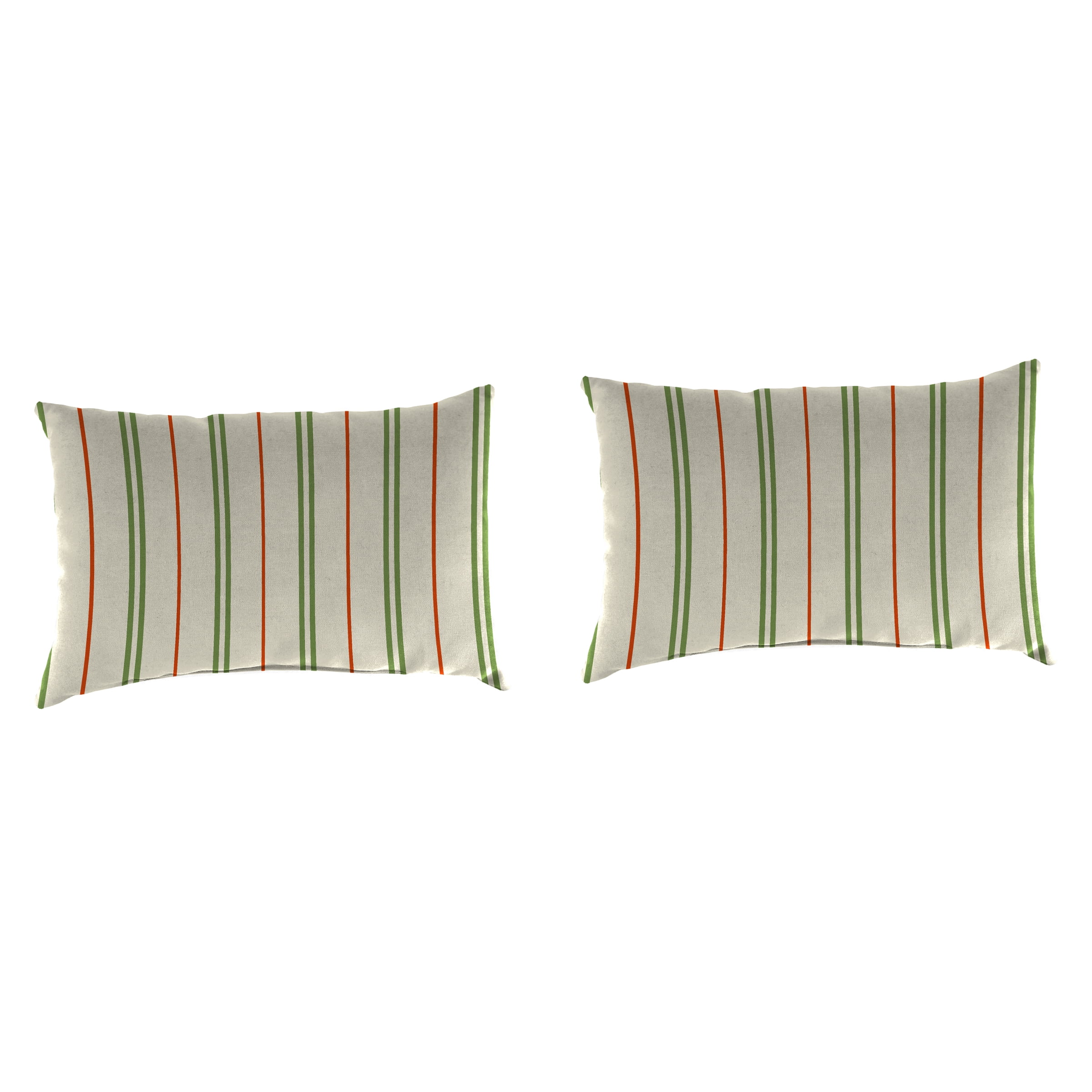 Jordan Manufacturing 12" x 18" Gallan Cedar Grey Stripe Rectangular Outdoor Lumbar Throw Pillow (2 Pack)