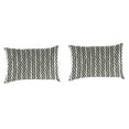 thumbnail image 1 of Jordan Manufacturing 12" x 18" Hatch Black Chevron Rectangular Outdoor Lumbar Throw Pillow (2 Pack), 1 of 11