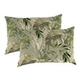 thumbnail image 1 of Jordan Manufacturing 12" x 18" Kash Graham Green Leaves Rectangular Outdoor Lumbar Throw Pillow (2 Pack), 1 of 12
