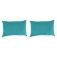 thumbnail image 1 of Jordan Manufacturing 12" x 18" McHusk Lagoon Aqua Solid Rectangular Outdoor Lumbar Throw Pillows (2 Pack), 1 of 12