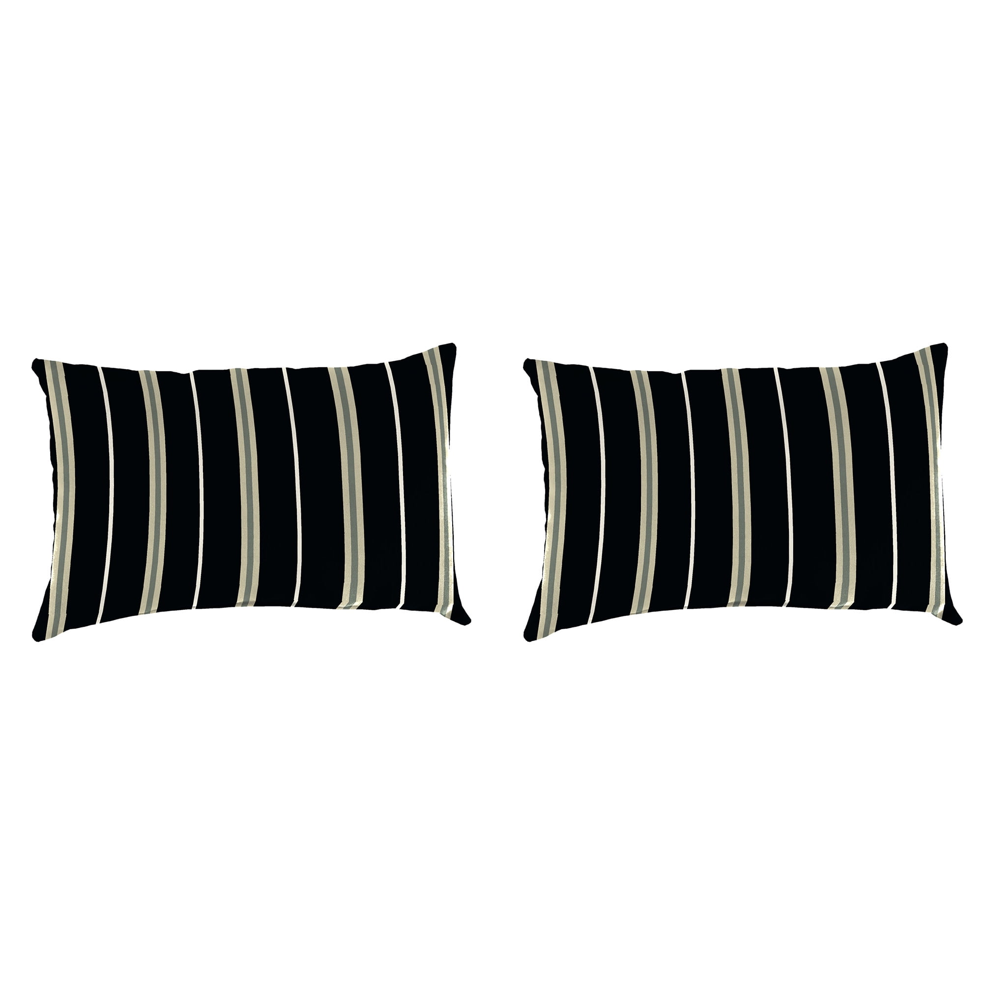 Jordan Manufacturing 18 x 12 Colsen Noir Black Floral Rectangular Outdoor Throw Pillows 2 Pack Walmart