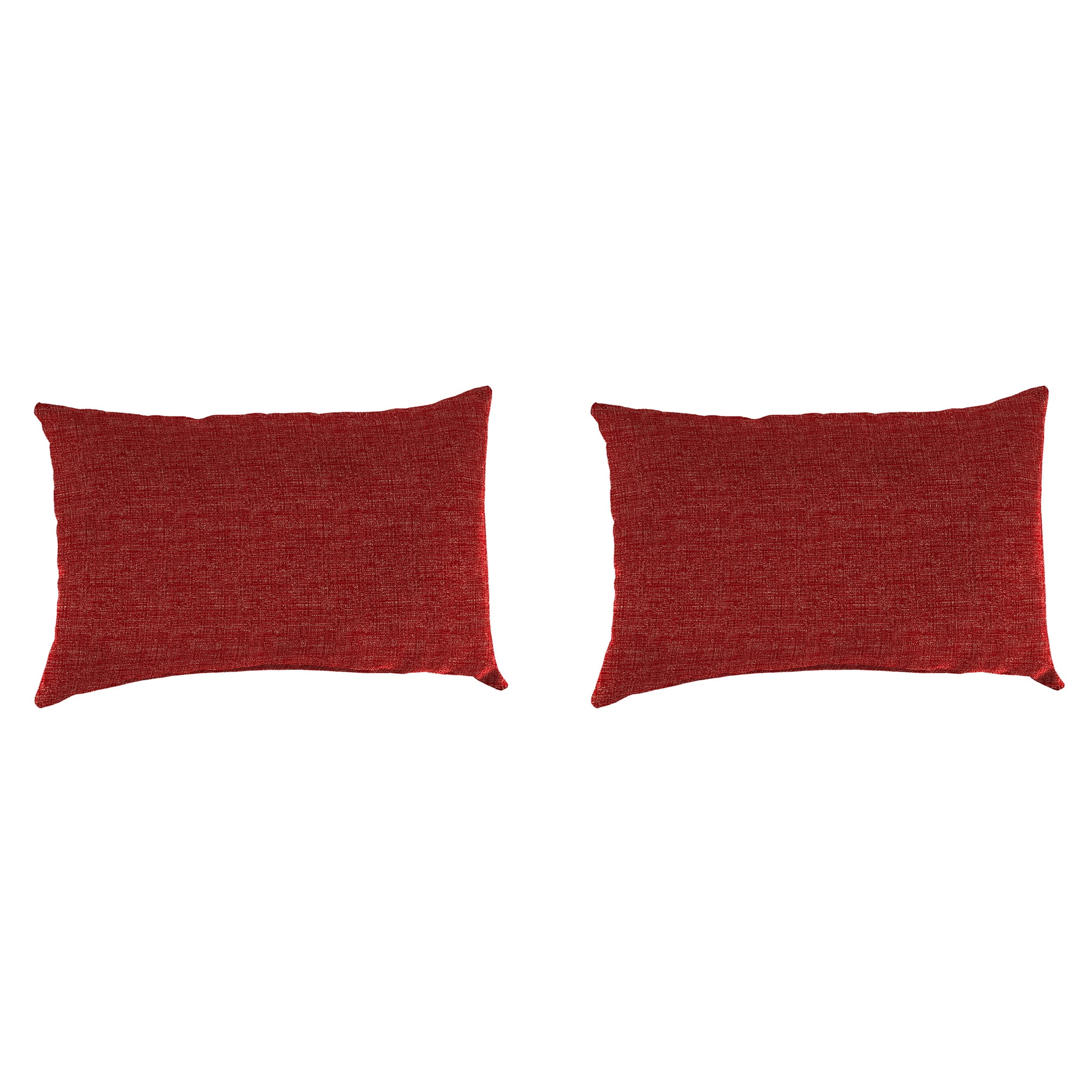 Jordan Manufacturing 12" x 18" Posh Saucy Red Crosshatch Rectangular Outdoor Lumbar Throw Pillow (2 Pack)