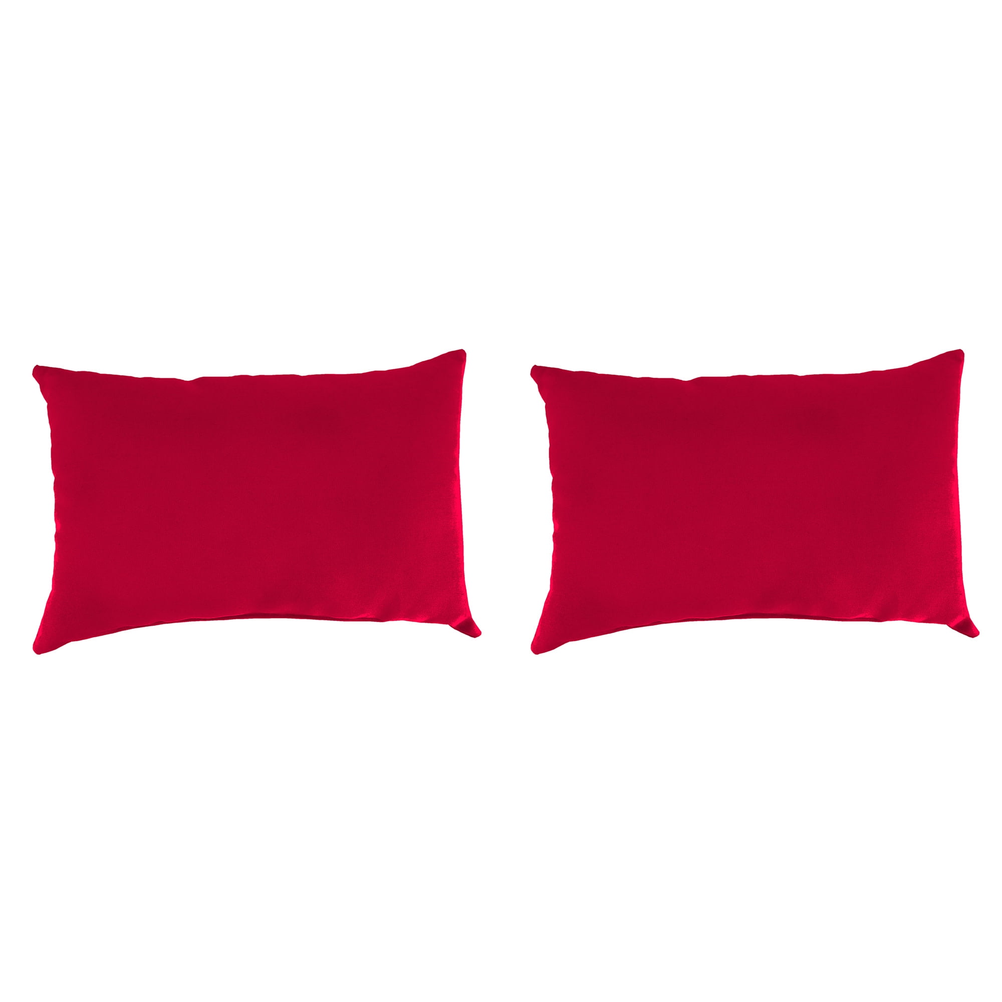Jordan Manufacturing 12" x 18" Really Red Solid Rectangular Outdoor Lumbar Throw Pillow (2 Pack)