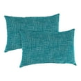 thumbnail image 1 of Jordan Manufacturing 12" x 18" Sketch Opal Teal Crosshatch Rectangular Outdoor Lumbar Throw Pillow (2 Pack), 1 of 11