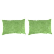 Jordan Manufacturing 12" x 18" Tory Palm Green Solid Rectangular Outdoor Lumbar Throw Pillow (2 Pack)