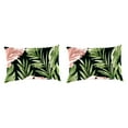 thumbnail image 1 of Jordan Manufacturing 12" x 18" Zealand Midnight Green Leaves Rectangular Outdoor Lumbar Throw Pillow (2 Pack), 1 of 12
