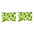 thumbnail image 1 of Jordan Manufacturing 12" x 19" Hydrangea Forest Green Forest Green Floral Rectangular Outdoor Lumbar Throw Pillow (2 Pack), 1 of 9