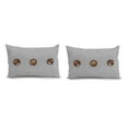 thumbnail image 1 of Jordan Manufacturing 13" x 20" Zayne Saturn Gray Crosshatch Rectangular Outdoor Lumbar Throw Pillow with 3 Coconut Buttons (2 Pack), 1 of 9
