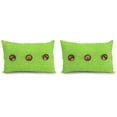 thumbnail image 1 of Jordan Manufacturing 13" x 20" Zayne Turf Lime Green Crosshatch Rectangular Outdoor Lumbar Throw Pillow with 3 Coconut Buttons (2 Pack), 1 of 9