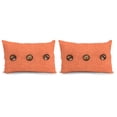 thumbnail image 1 of Jordan Manufacturing 13" x 20" Zayne Vaper Orange Crosshatch Rectangular Outdoor Lumbar Throw Pillow with 3 Coconut Buttons (2 Pack), 1 of 10