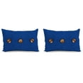 thumbnail image 1 of Jordan Manufacturing 13" x 20" Zayne Wetland Blue Crosshatch Rectangular Outdoor Lumbar Throw Pillow with 3 Coconut Buttons (2 Pack), 1 of 10