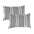 thumbnail image 1 of Jordan Manufacturing 14" x 20" Worth Black and Grey Stripe Rectangular Outdoor Lumbar Throw Pillow (2 Pack), 1 of 9