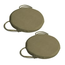 Jordan Manufacturing 15.5" Medford Flax Beige Solid Round Outdoor Bistro Chair Seat Cushion with Ties (2 Pack)