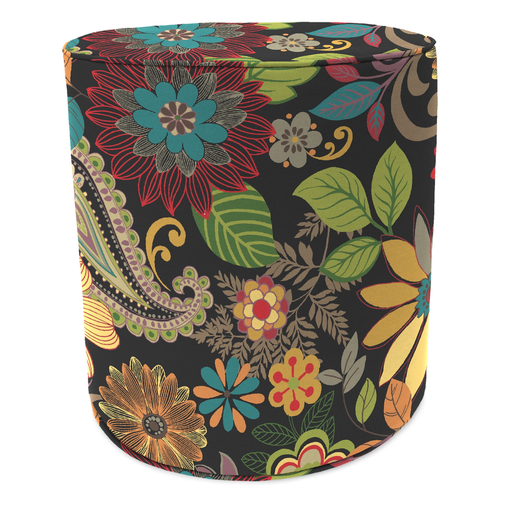 Jordan Manufacturing 16.5" Round Outdoor Pouf Ottoman with Welt - Walmart.com