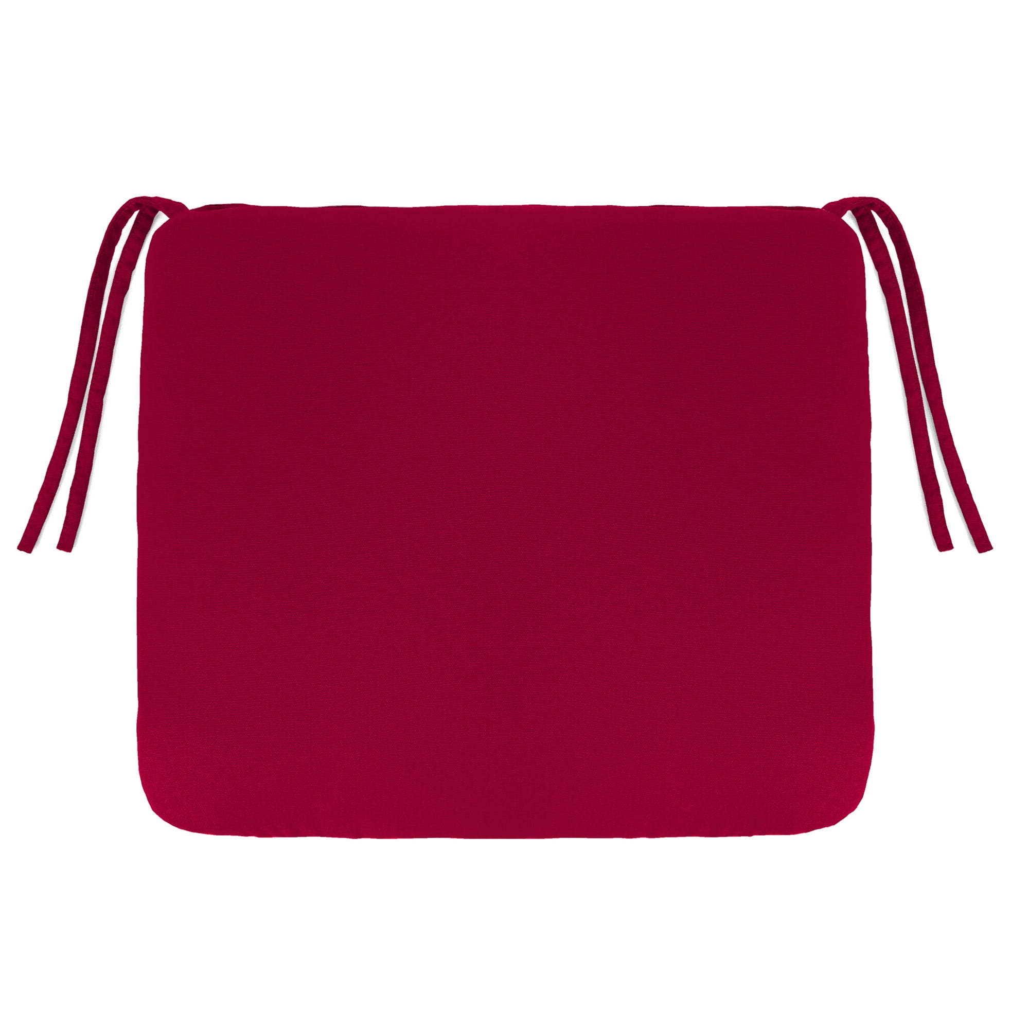 Jordan Manufacturing 16.5" x 18.5" Barn Red Solid Rectangular Outdoor Chair Pad Seat Cushion with Ties