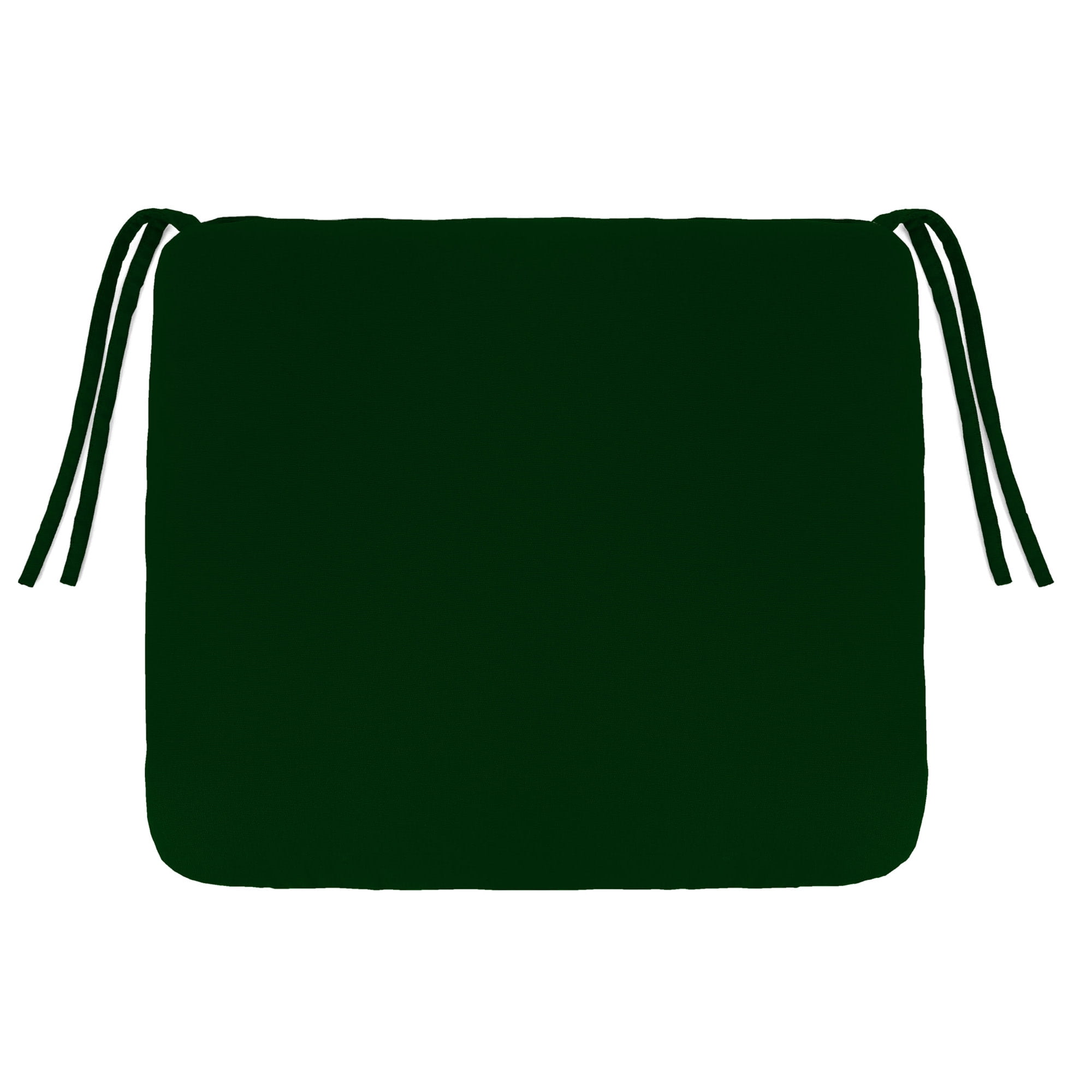 Jordan Manufacturing 16.5" x 18.5" Forest Green Solid Rectangular Outdoor Chair Pad Seat Cushion with Ties