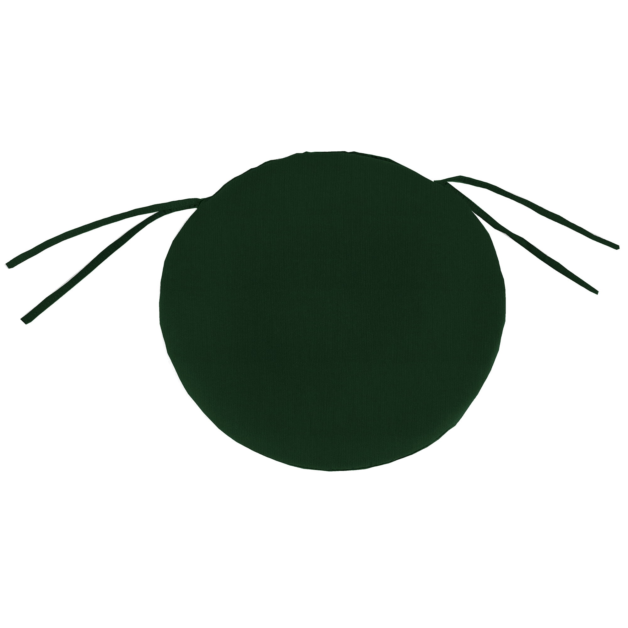 Jordan Manufacturing 16" Forest Green Solid Round Outdoor Bistro Chair Seat Cushion with Ties