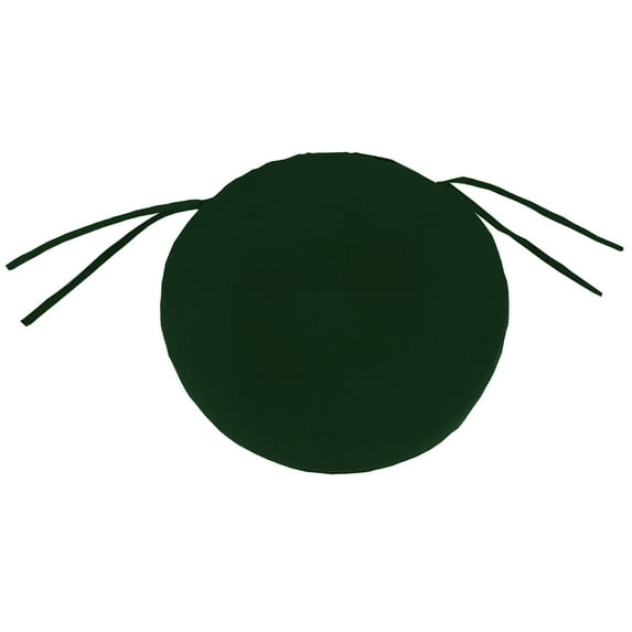 Jordan Manufacturing 16" Forest Green Solid Round Outdoor Bistro Chair Seat Cushion with Ties