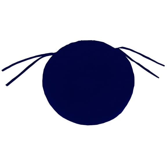 Jordan Manufacturing 16" Midnight Navy Solid Round Outdoor Bistro Chair Seat Cushion with Ties