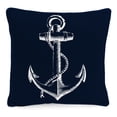 thumbnail image 1 of Jordan Manufacturing 16" x 16" Anchor Navy Nautical Square Outdoor Throw Pillow with Welt, 1 of 8