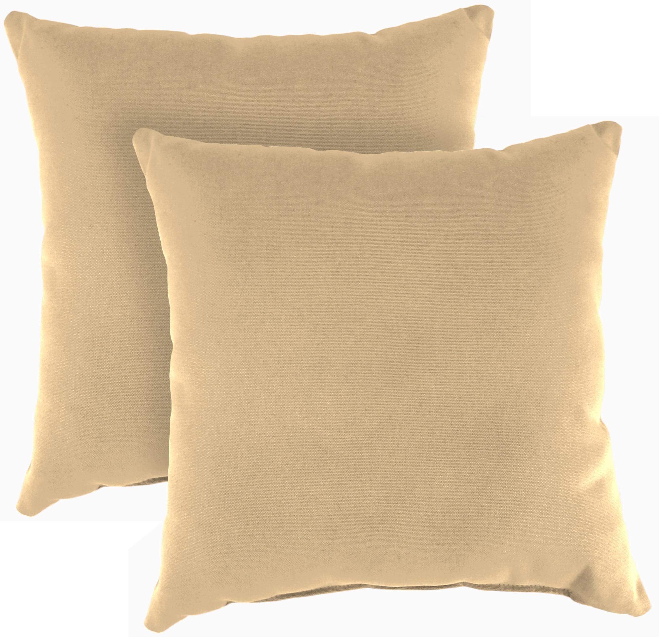 Jordan Manufacturing 16" x 16" Antique Beige Solid Square Outdoor Throw Pillow (2 Pack)