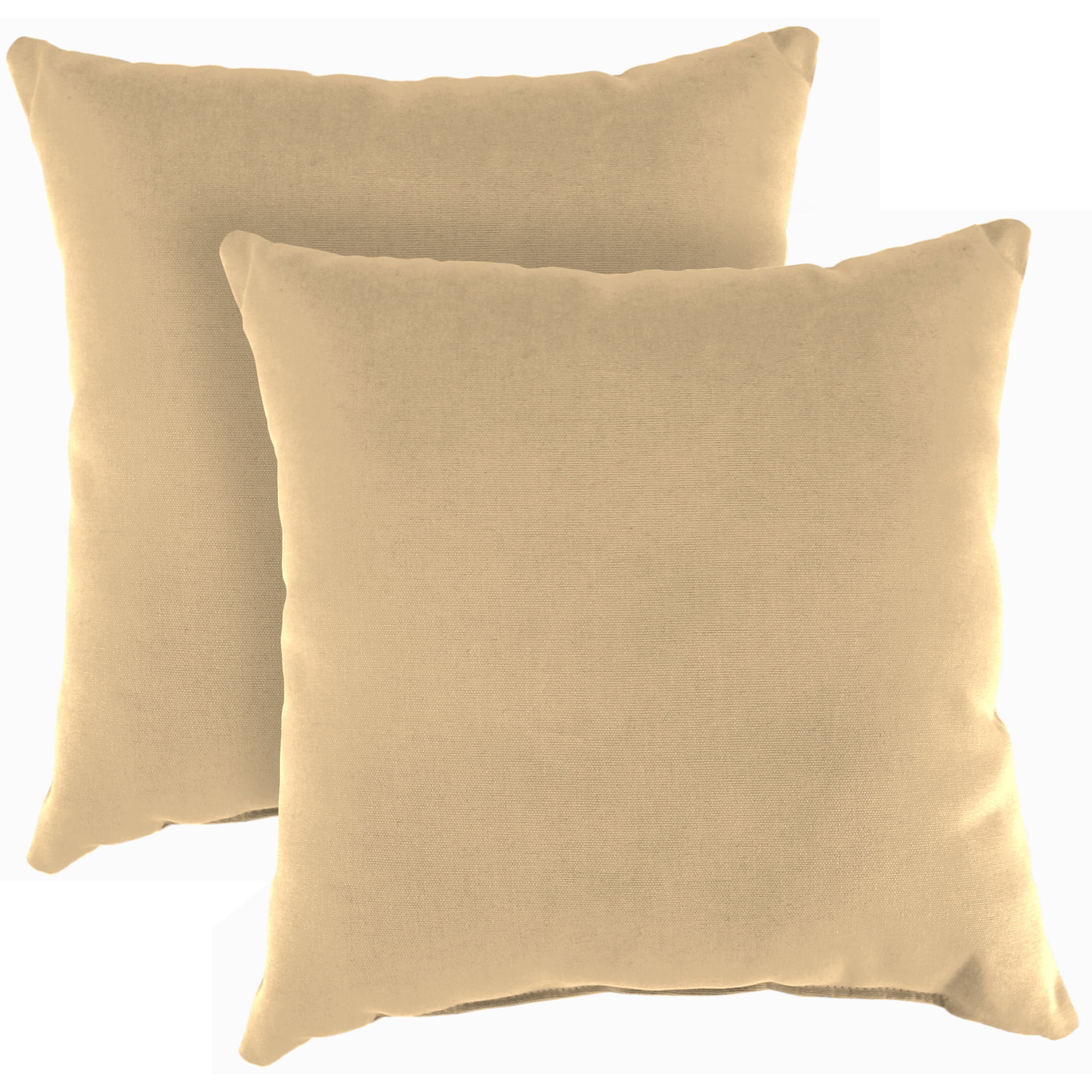 Jordan Manufacturing 16" x 16" Antique Beige Solid Square Outdoor Throw Pillow (2 Pack)