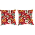 thumbnail image 1 of Jordan Manufacturing 16" x 16" Avianna Saxony Red Floral Square Outdoor Throw Pillow (2 Pack), 1 of 11