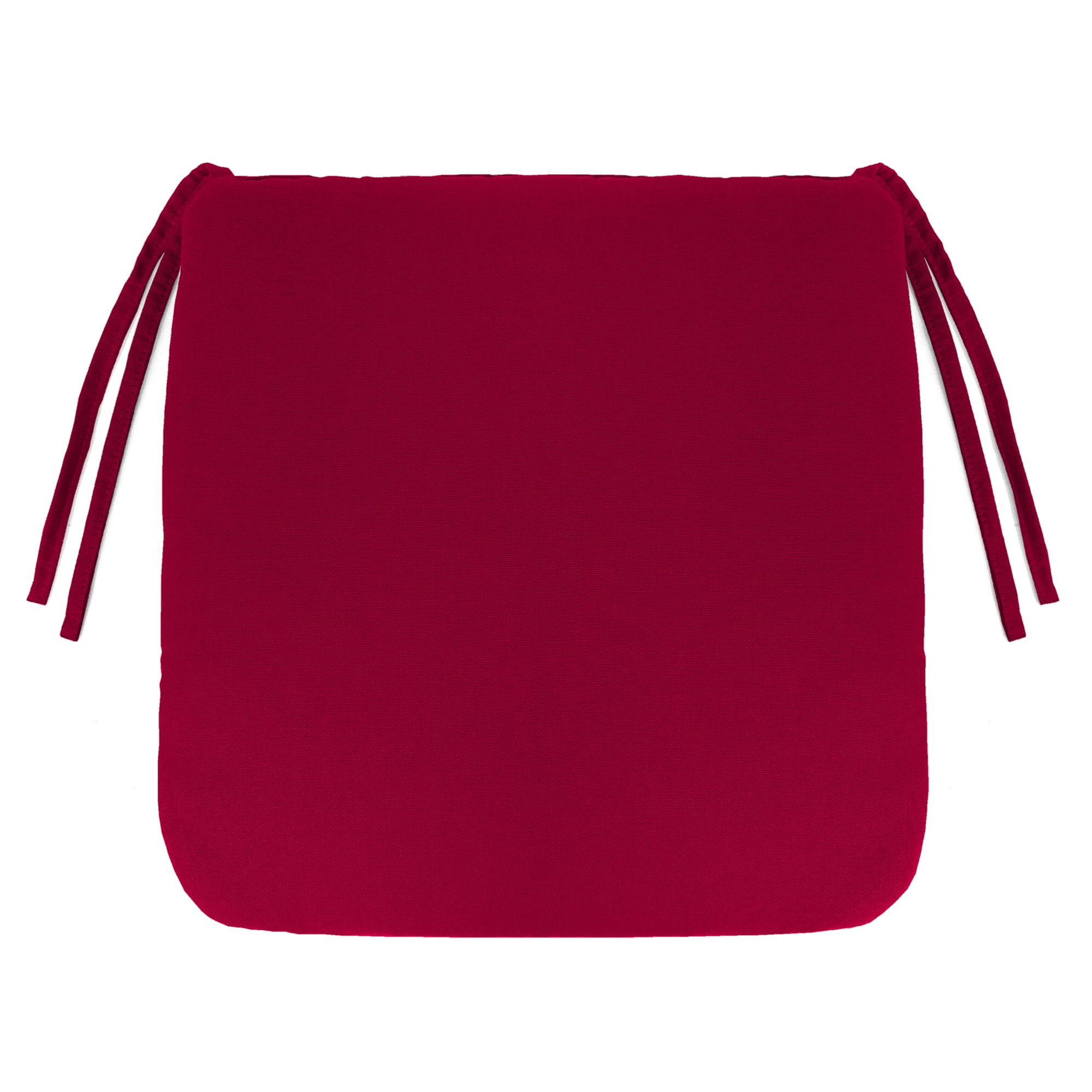 Jordan Manufacturing 16" x 16" Barn Red Solid Square Outdoor Chair Pad Seat Cushion with Ties