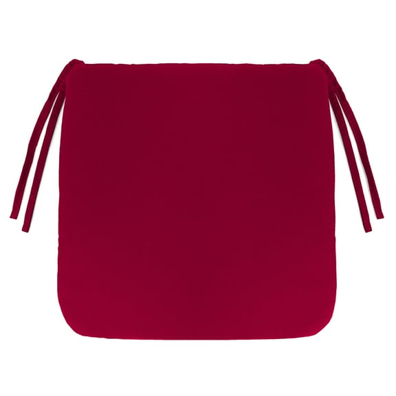 Jordan Manufacturing 16" x 16" Barn Red Solid Square Outdoor Chair Pad Seat Cushion with Ties