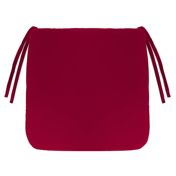 Jordan Manufacturing 16" x 16" Barn Red Solid Square Outdoor Chair Pad Seat Cushion with Ties