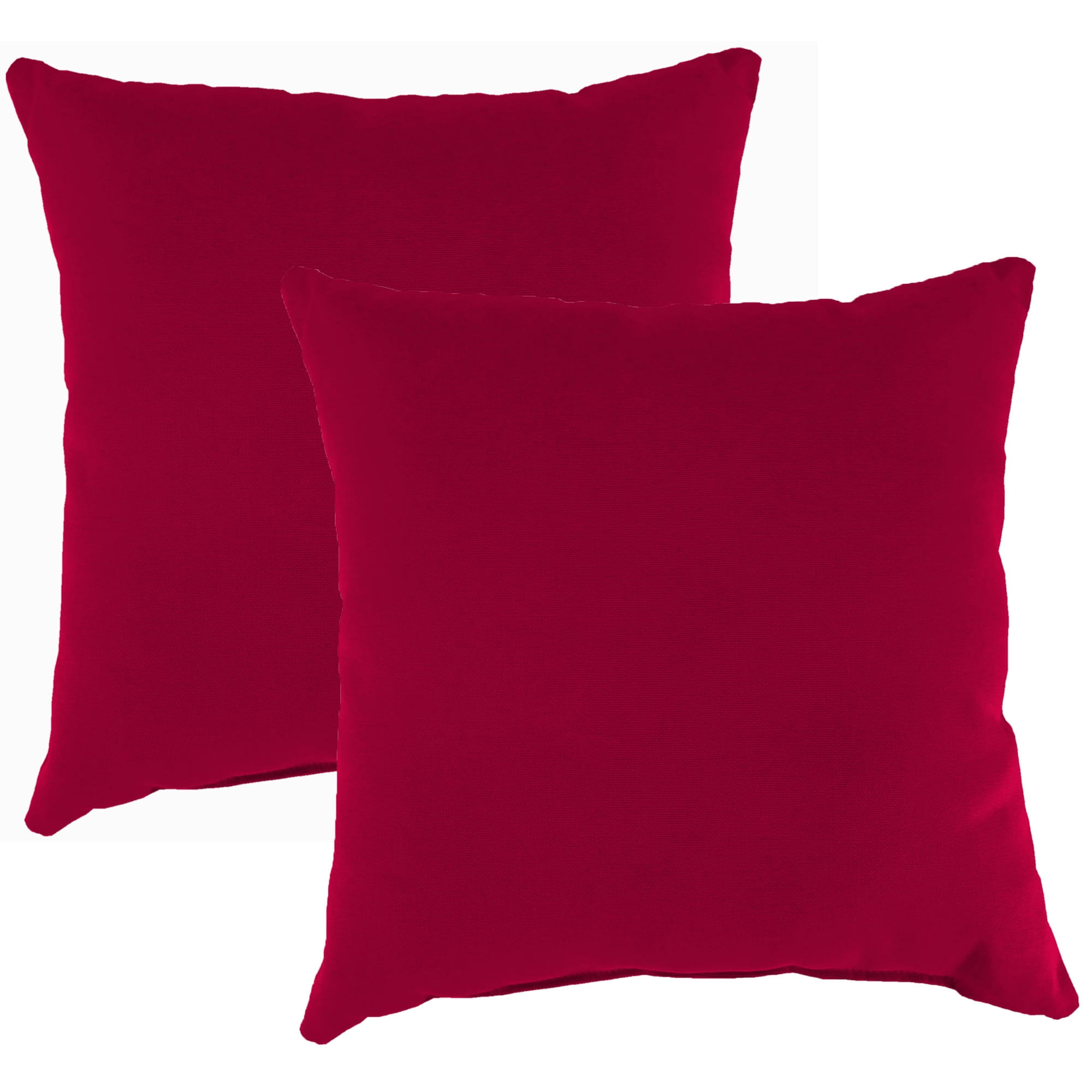Jordan Manufacturing 16 inch x 16 inch Barn Red Solid Square Outdoor Throw Pillow 2 Pack
