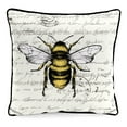 thumbnail image 1 of Jordan Manufacturing 16" x 16" Bee Script Cream Novelty Square Outdoor Throw Pillow with Welt, 1 of 8