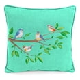 thumbnail image 1 of Jordan Manufacturing 16" x 16" Birds on Branch Teal Bird Square Outdoor Throw Pillow with Welt, 1 of 8