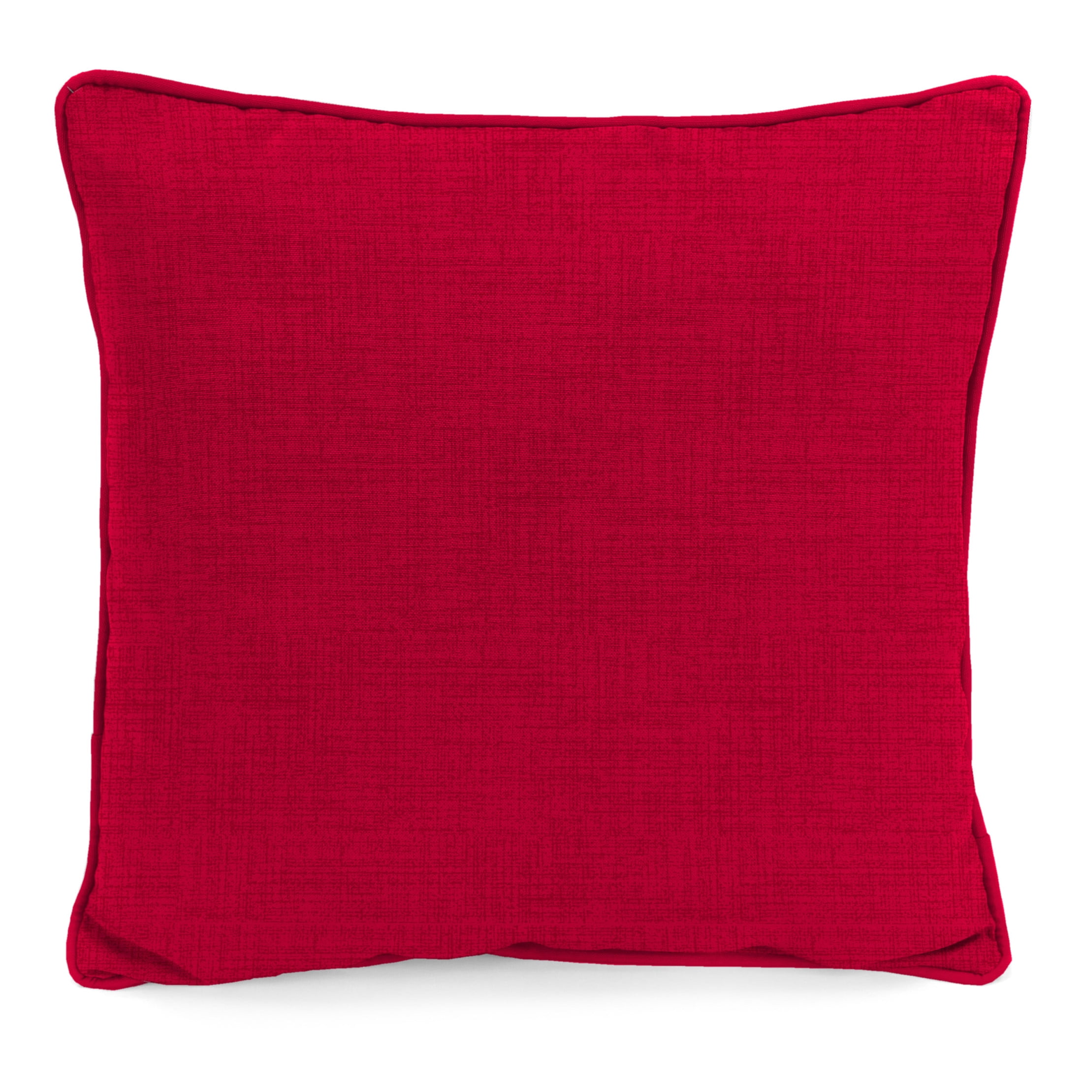 Jordan Manufacturing 16" x 16" Celosia Red Crosshatch Square Outdoor Throw Pillow with Welt