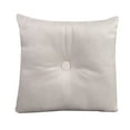 thumbnail image 1 of Jordan Manufacturing 16" x 16" Cream Solid Square Tufted Decorative Throw Pillow with Fabric Button, 1 of 5