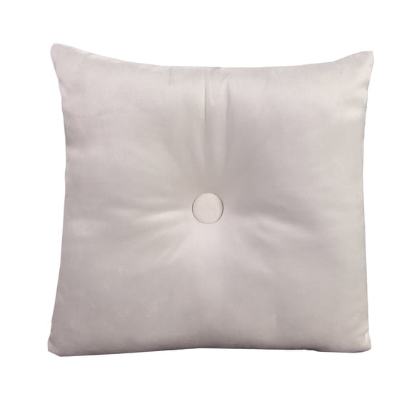Jordan Manufacturing 16" x 16" Cream Solid Square Tufted Decorative Throw Pillow with Fabric Button
