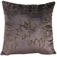thumbnail image 1 of Jordan Manufacturing 16" x 16" Dark Gray and Gold Lotus Floral Square Reversible Decorative Throw Pillow with Bead Accent, 1 of 5