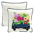 thumbnail image 1 of Jordan Manufacturing 16" x 16" Flower Truck Cream and Multicolor Novelty Reversible Square Outdoor Throw Pillow (2 Pack), 1 of 11