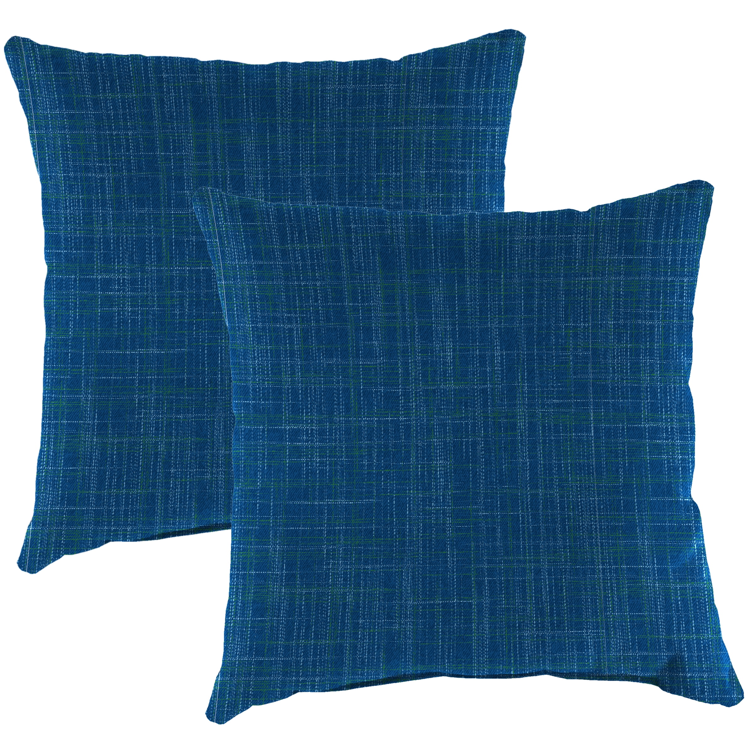 Jordan Manufacturing 16" x 16" Harlow Lapis Blue Solid Square Outdoor Throw Pillow (2 Pack)