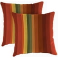 thumbnail image 1 of Jordan Manufacturing 16" x 16" Islip Cayenne Maroon Stripe Square Outdoor Throw Pillow (2 Pack), 1 of 11