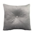thumbnail image 1 of Jordan Manufacturing 16" x 16" Light Gray Solid Square Tufted Decorative Throw Pillow with Fabric Button, 1 of 5