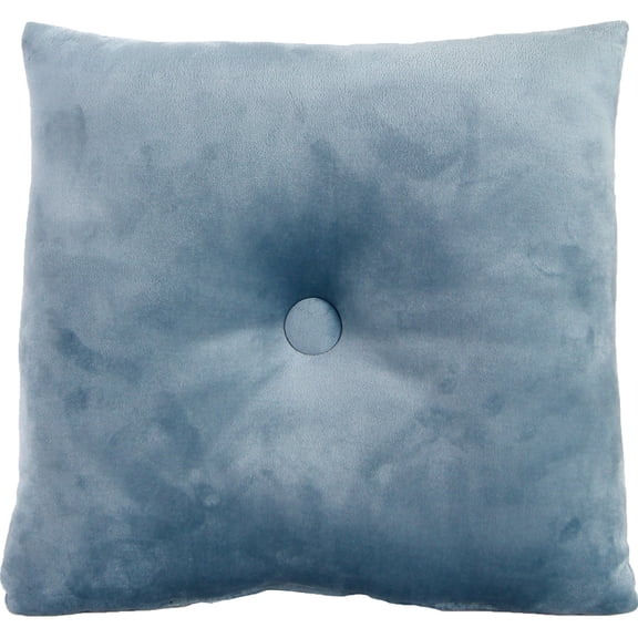 Jordan Manufacturing 16" x 16" Light Teal Solid Square Tufted Decorative Throw Pillow with Fabric Button