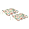 thumbnail image 1 of Jordan Manufacturing 16" x 16" Menda Tearose Multicolor Floral Square Outdoor Chair Pad Seat Cushion with Ties (2 Pack), 1 of 10