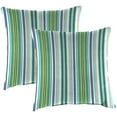 thumbnail image 1 of Jordan Manufacturing 16" x 16" Outdoor Throw Pillow (Set of 2) - 16'' L x 16'' W x 4'' H Clique Stripe Fresco, 1 of 11