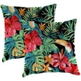 thumbnail image 1 of Jordan Manufacturing 16" x 16" Rani Citrus Black Tropical Square Outdoor Throw Pillow (2 Pack), 1 of 11