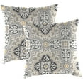 thumbnail image 1 of Jordan Manufacturing 16" x 16" Rave Grey Quatrefoil Square Outdoor Throw Pillow (2 Pack), 1 of 11