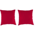thumbnail image 1 of Jordan Manufacturing 16" x 16" Really Red Solid Square Outdoor Throw Pillow (2 Pack), 1 of 11