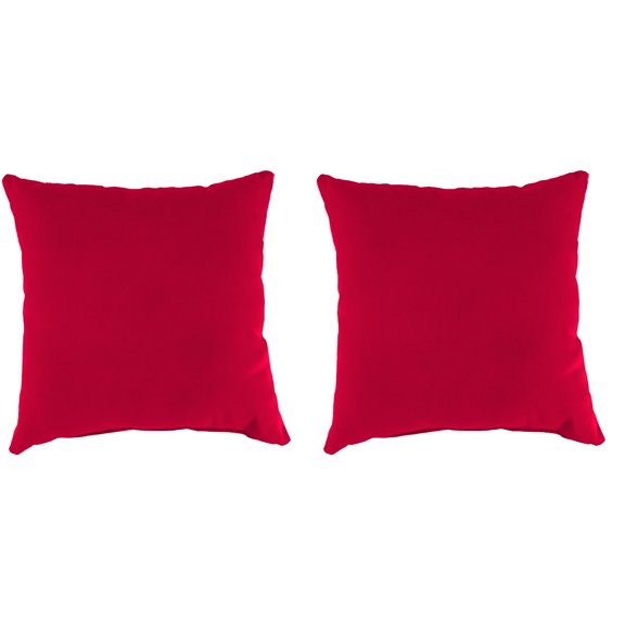 Jordan Manufacturing 16" x 16" Really Red Solid Square Outdoor Throw Pillow (2 Pack)