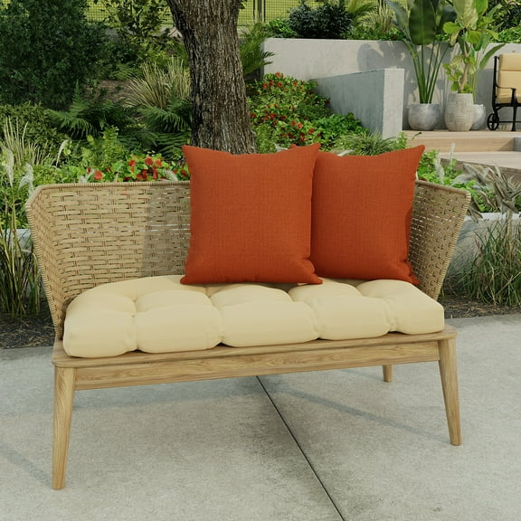 Jordan Manufacturing 16" x 16" Red Solid Outdoor Throw Pillow (Set of 2)