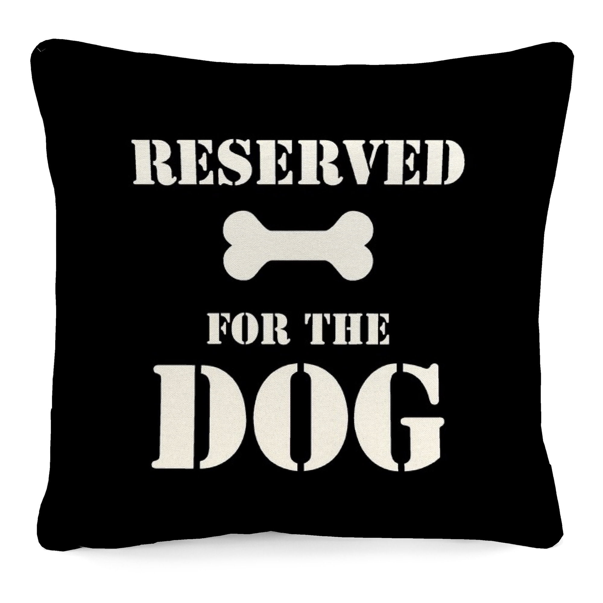 Jordan Manufacturing 16" x 16" Reserved for the Dog Black Novelty Square Outdoor Throw Pillow with Welt
